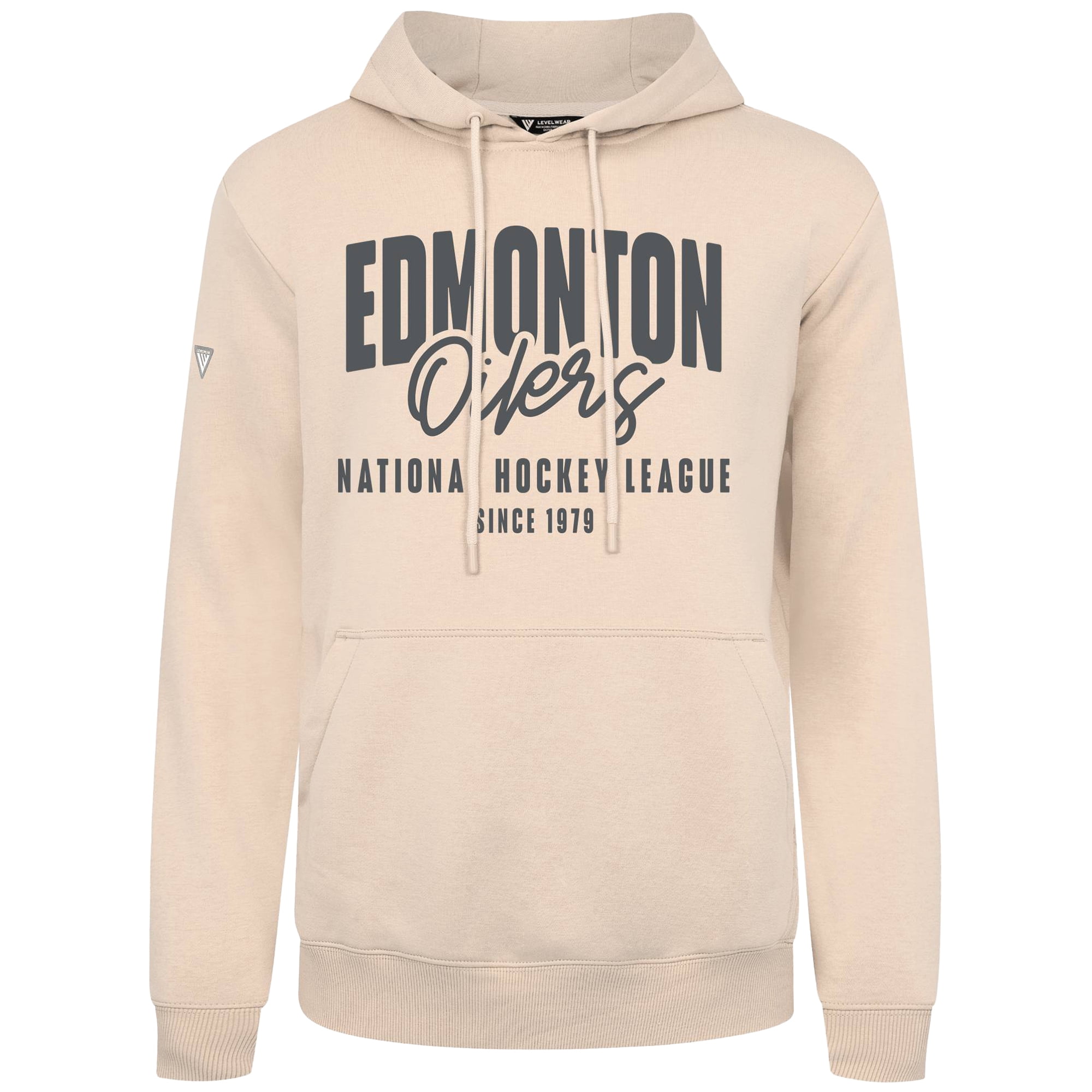 Men's Levelwear Khaki Edmonton Oilers Podium Response Pullover Hoodie