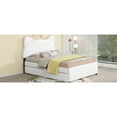 thumbnail image 6 of Full Size Upholstered Platform Bed In White With Cartoon Ears Headboard & Storage Drawers - Wood, Easy Assembly, No Box Spring 2 And Cute Needed, Bedroom Neat, 6 of 7