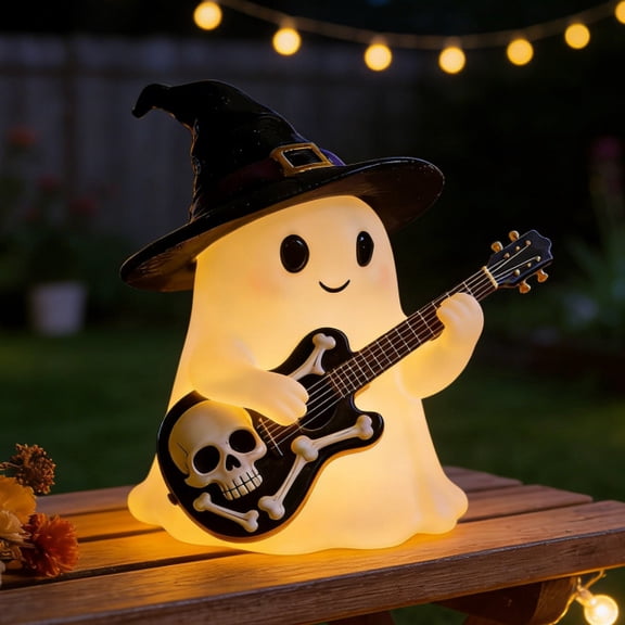 Rechargeable Cute Ghost Night Light, Warm Ambient Glow Halloween Decorative Lamp, Tabletop Decor Night Lamp for Bedroom Study Living Room Halloween Party Gift