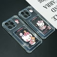 thumbnail image 2 of Cartoon Cat Hello Kitty Card Hold Case For iPhone 16 15 14 13 12 11 Mini Pro Max X XR XSMax 7 8 Plus SE20 Anti-fall Clear Cover TKB-196G240809KB3 iPhone 16 ProMax, 2 of 6
