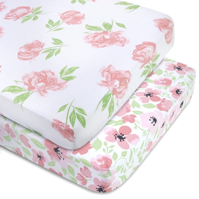 Sábanas Ajustables para Cuna 71x132 cm Paquete de 2 Floral