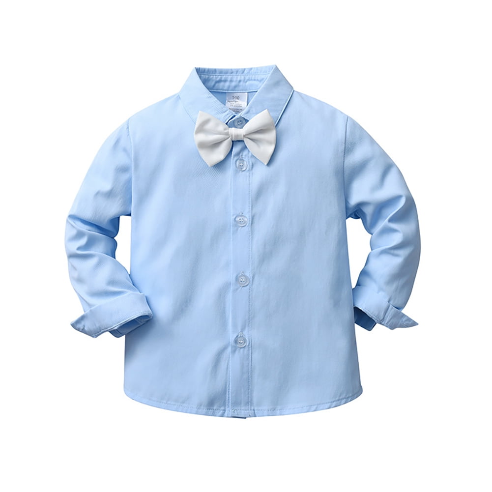 FYMNSI Baby Boy Clothes Gentleman Outfits Long Sleeve Wedding Party Tuxedo Suit Toddler Dress Shirt+Bowtie+Vest+Pants Set 9-12 Months