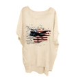thumbnail image 1 of YDLCAFD T-Shirts pour Femmes Col en V Manches 3/4 T-Shirt d'Été Décontracté Mode Imprimé Manches Courtes, 1 of 3