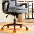 thumbnail image 4 of HeroSet Leather Office Chair, Ergonomic Desk Chair with Lumbar Support, Soft Headrest & Thick Seat Cushion, Computer Chair for Home Office Work, Gray, 4 of 10