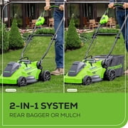 Greenworks 40V 16inch Brushless Cordless Lawn Mower, 4.0Ah Battery and Charger Included