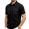 thumbnail image 3 of Men's Summer Solid Casual Shirt Tops Turndown Collar Short Sleeve Loose Fit Multi-Pocket Button Down Polyester Blend Breathable Quick Dry Fishing Hiking Workout Beach Vacation, 3 of 9