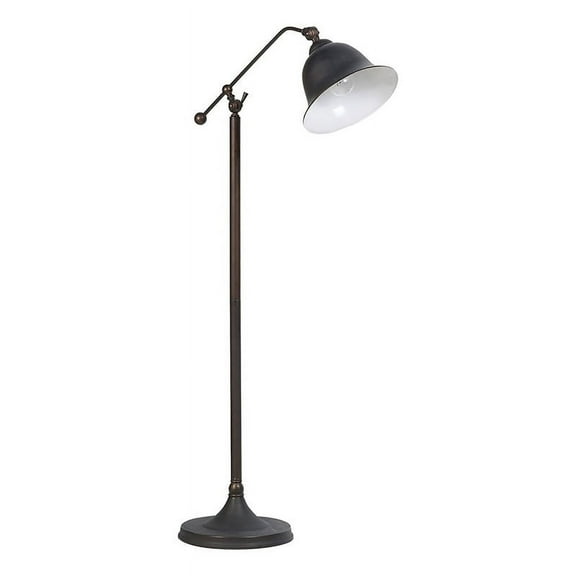 Bowery Hill Traditional Metal Bell Shaped Floor Lamp in Dark Bronze