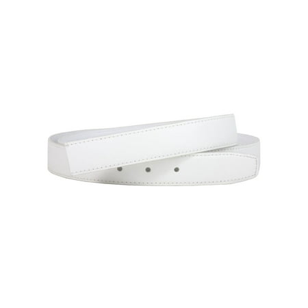 - 1 1/8 Inch One Size Fits All Feather Edged Plain Faux Leather Belt Strap