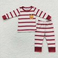 thumbnail image 1 of Venta al por mayor, conjunto de luces navideñas para niña, conjunto bordado para niños, pantalones a rayas de manga larga rosa, ropa de dormir, pijamas para niños pequeños, 1 of 2