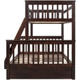 thumbnail image 4 of TBWYF Twin Over Full Bunk Bed with Two Storage Drawers for Bedroom Furniture Espresso, 4 of 8
