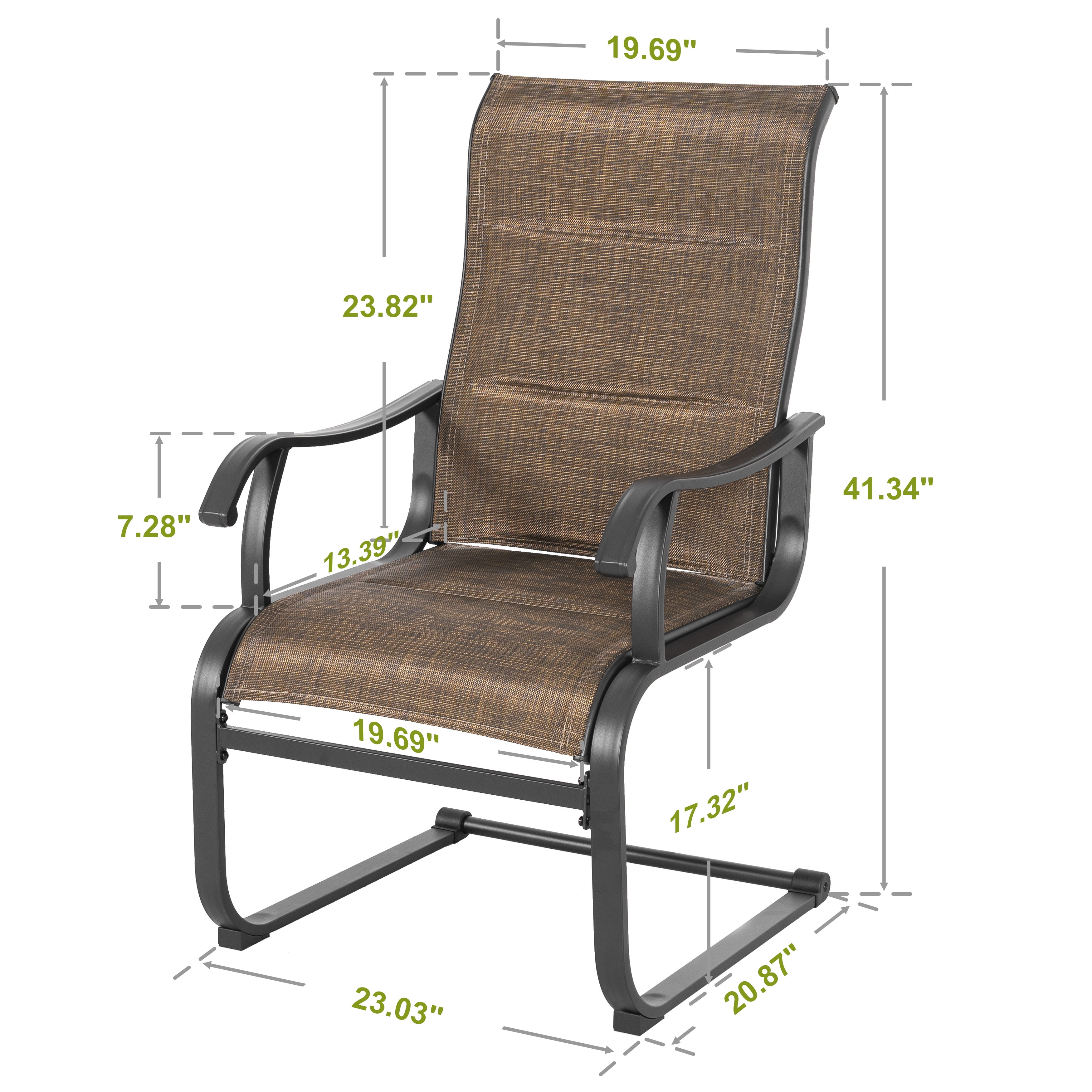 Nuu Garden High Back Patio Dining Chairs Set of 2, Comfortable Patio Chairs for Indoors and Outdoors, Breathable Textilene for Backyard Deck, Brown