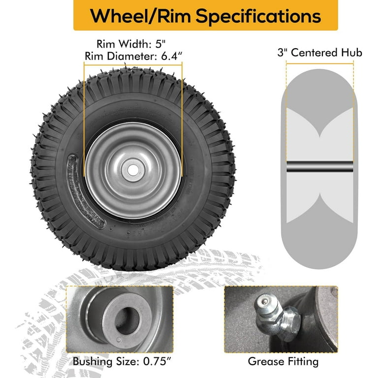 Pack) Tire and Wheel Assembly, Replacement Riding Lawn