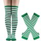 thumbnail image 1 of Sonducket Calcetines por encima de la rodilla para muslos gruesos, fáciles de usar y fabricados con poliéster, muslos gruesos, medias largas Medias verde y blanco, 1 of 5