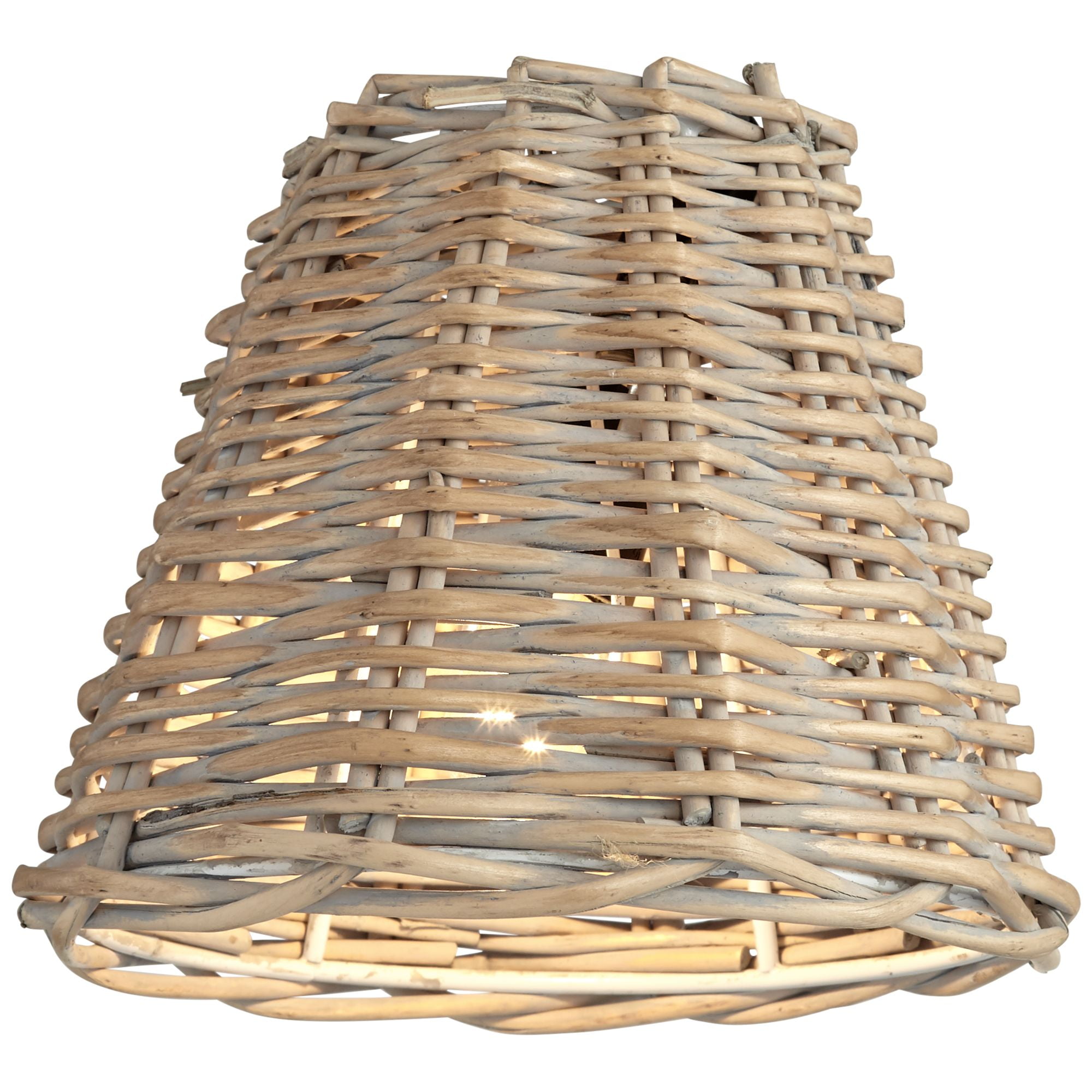 Springcrest 3" Top x 6" Bottom x 5" High x 5" Slant Lamp Shade Replacement Set of 2 Small Natural Wicker Weave Clip On Candelabra