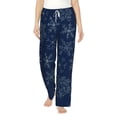 thumbnail image 2 of Kdxio Women's Comfy Stretch Snowflake Dark BluePrint Drawstring Pajama Pants-X-Large, 2 of 9