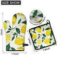 thumbnail image 6 of Lemon Pattern Kitchen Oven Mitt and Pot Holder Sets 2 Pcs for Baking, Cooking and Grilling, Heat Resistant Up To 392 °F, 6 of 7