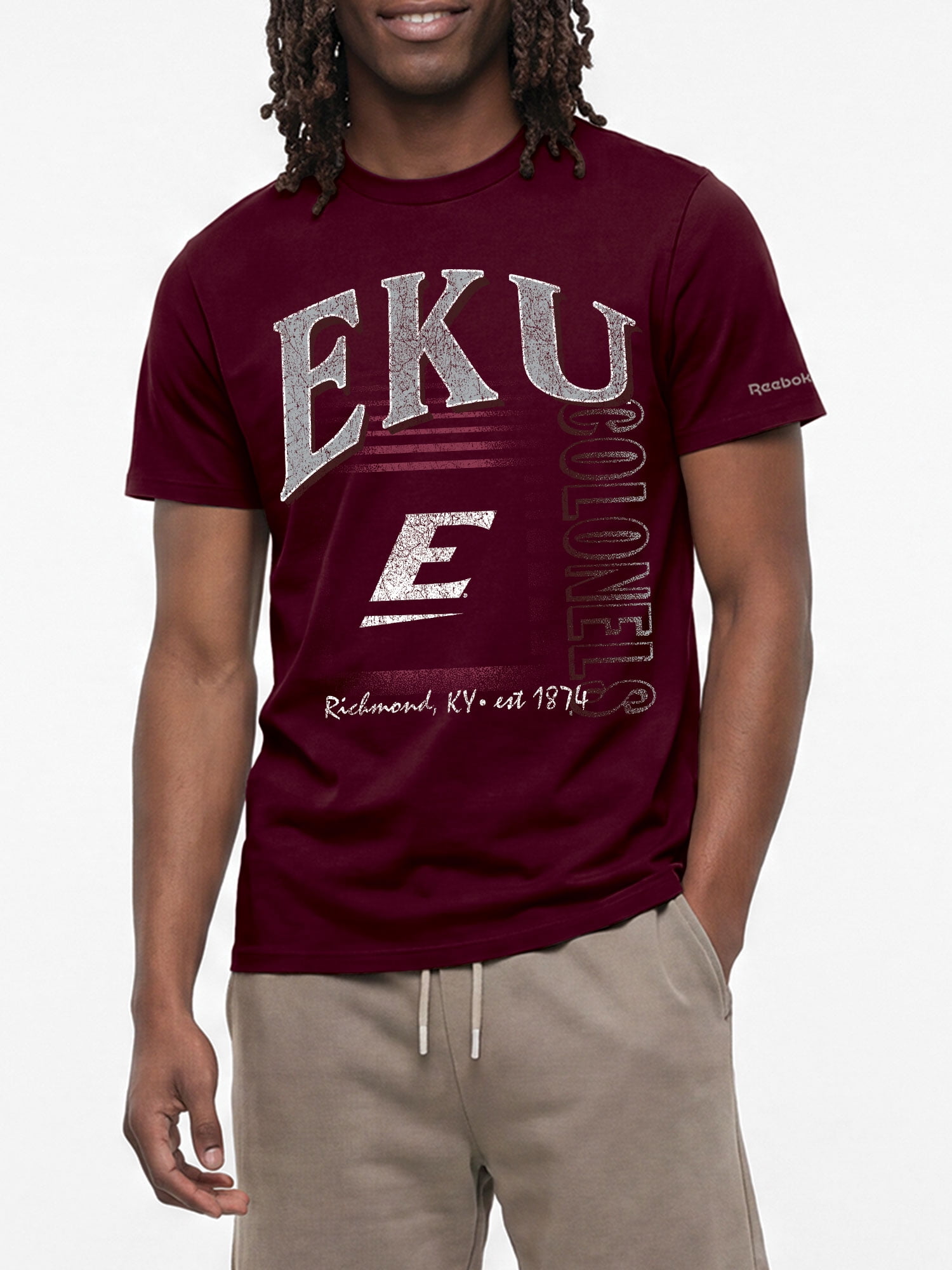Eastern Kentucky Colonels Reebok Mens Crew Neck Short Sleeve T-Shirt