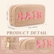 thumbnail image 2 of Bolsa de maquillaje Paterr Chenille Letter Preppy Patches de felpa, 2 of 7