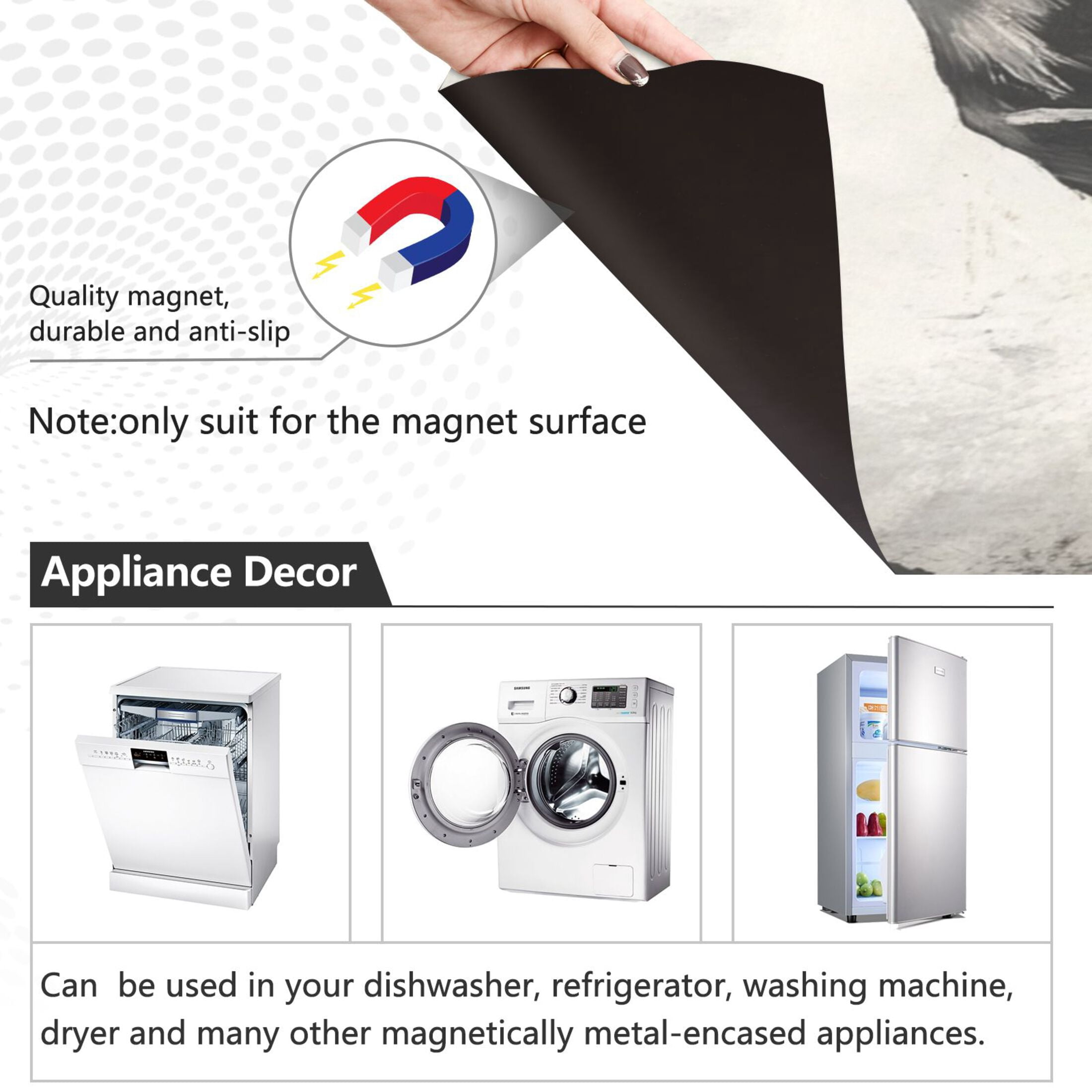 Dishwasher Magnetic Sticker 23x26 Inch Refrigerator Magnetic Sticker Washing Machine Magnetic Sticker Kitchen Panel Magnetic Sticker Home Decor Black Beauty Dog