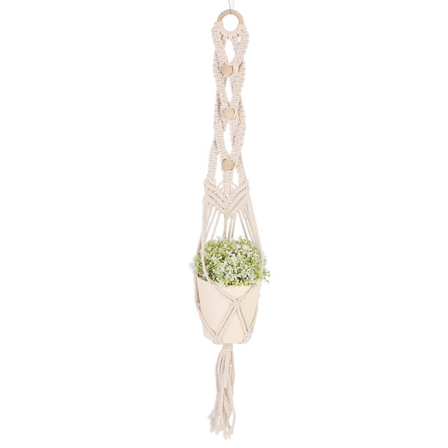 Cesta Colgante, Cuerda Colgante Ecológica De Estilo Bohemio, Para Balcón, Sala De Estar, Bodas, Oficina, Jardín Mgaxyff Cuerda de algodón tejida a mano