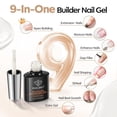 thumbnail image 2 of modelones Builder Nail Gel No-Wipe, 9-in-One Milky White Builder for Nails, C-Curve Sculpting, Glossy Jelly Finish, No Top Coat Needed LED Lamp Cured Color Rubber Base Gel Polish for Quick DIY Salon, 2 of 10