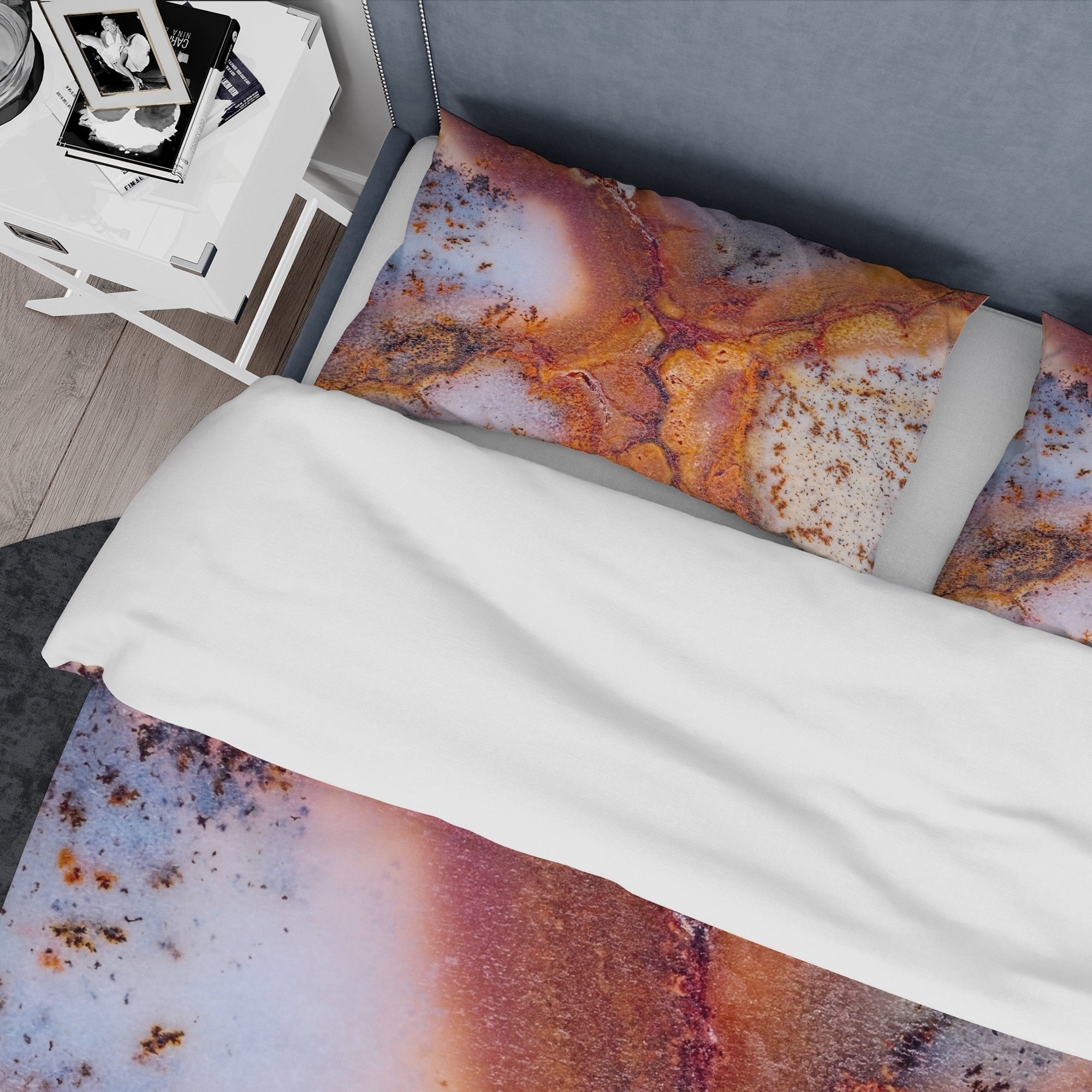 Designart 'Moss Agate with crack' Stone Duvet Cover Set