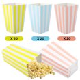 thumbnail image 3 of 60 Pcs Popcorn Boxes Colorful Striped Snack Boxes Candy Containers for Home Theater Party Carnival, 3 of 4