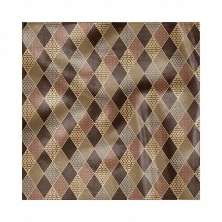 

Decorative Napkins Set of 4 Earth Tones Lozenge Pattern in Patchwork Style Striped and Floral Rhombus Brown Shades Satin Fabric for Brunch Dinner Buffet Party 18 x 18 Yellow Brown by Ambesonne