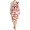 Nic + Zoe Womens Plus Floral Print Faux-Wrap Wear to Work Dress