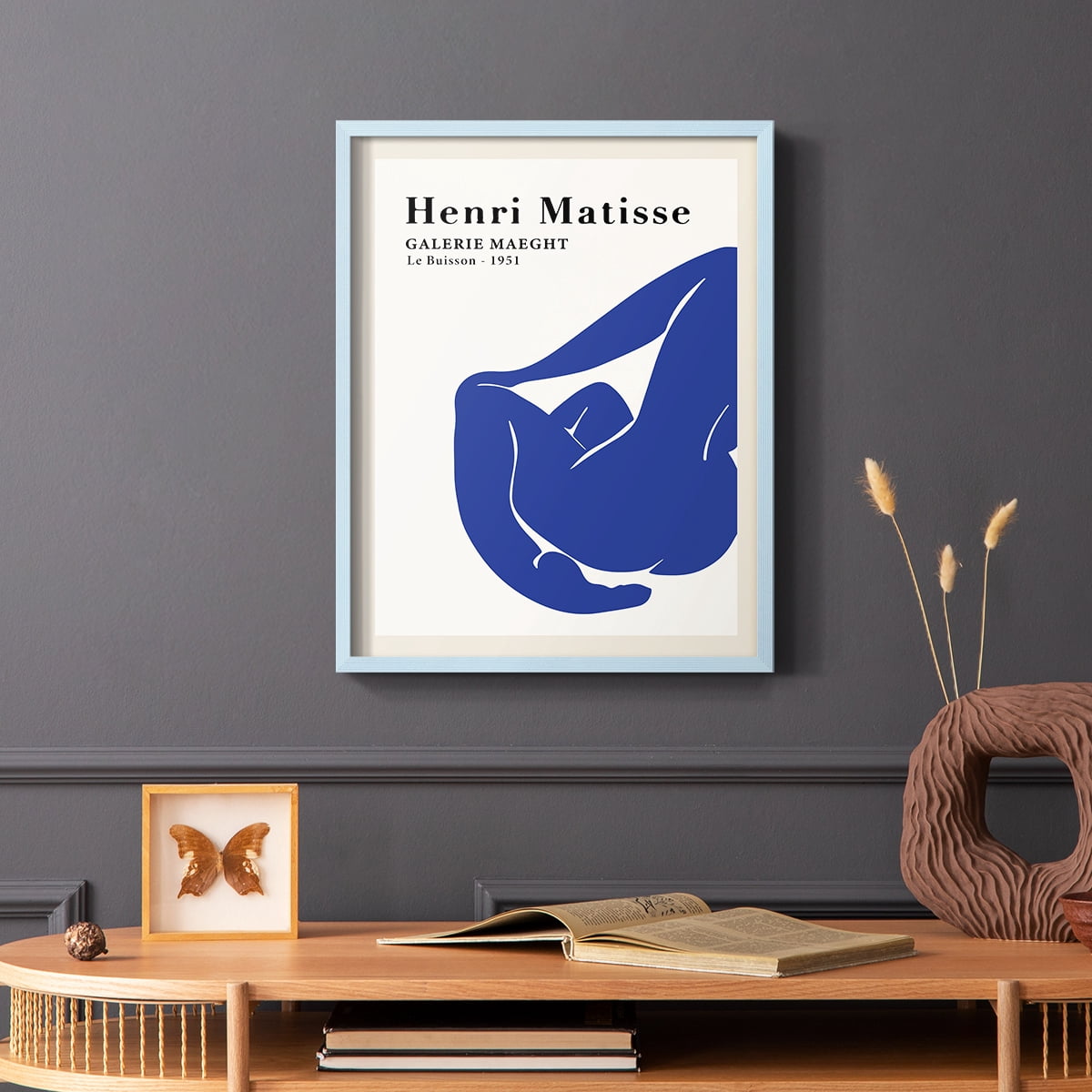 Matisse CXVIII Framed Print in Blue Solid Wood 8 x 10 Framed Print
