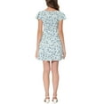 thumbnail image 3 of Allegra K Women's Square Neck Ruffled Sleeve Pleated Front Printed Dress, 3 of 6