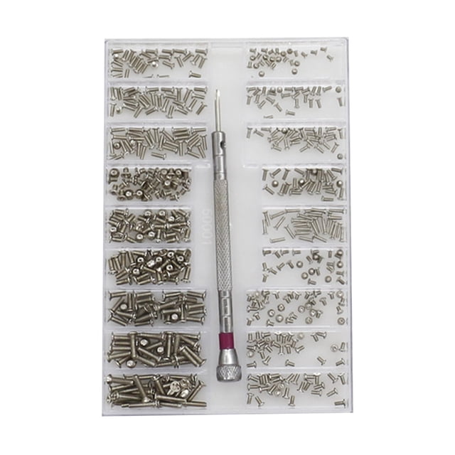 Miangastore 1 Ensemble Mini Vis Ensemble de Réparation de Lunettes Métal Argenté 12X8cm