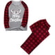 thumbnail image 2 of Conjuntos de pijamas navideños familiares a juego, pijamas navideños con camiseta de manga larga de ciervo y pantalones a cuadros, ropa de dormir Adepaton CJWUS-1913, 2 of 4