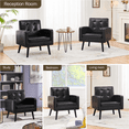 thumbnail image 7 of Alden Design Mid Century Faux Leather Tufted Accent Chair for Living Room, Black, 7 of 7