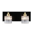 thumbnail image 4 of Aspen Creative 62322, Bathroom Vanity 2 Lights Fixture, 13-7/8" W x 5-5/8" H x 5-1/4" E, Matte Black & Warm Brass Finish, Bulb Not Included, 4 of 8