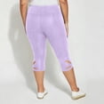 thumbnail image 6 of Drovellove Women's Plus Size Casual Capri Leggings with Elastic Waist - Soft Stretch Pull On Pants for Work, Weekend Errands, or a Night Out, 6 of 6