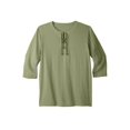 thumbnail image 2 of KingSize Men's Big & Tall Gauze Lace-Up Shirt, 2 of 5