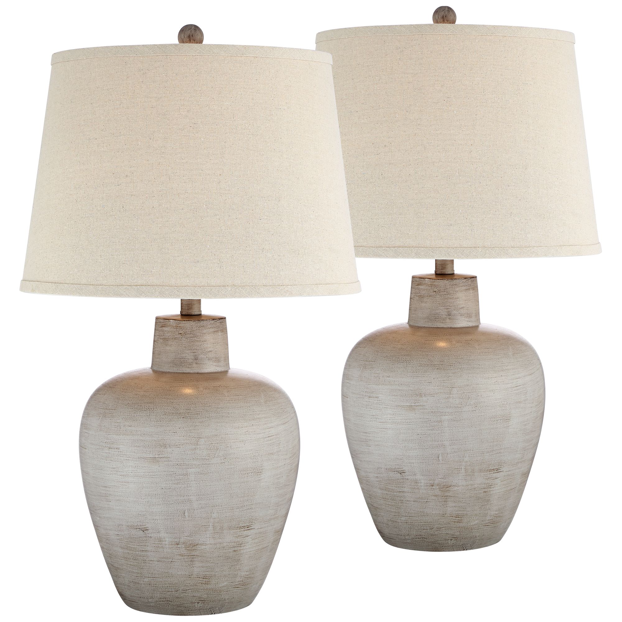 Regency Hill Glenn 27" Tall Urn Traditional Southwestern Table Lamps Set of 2 WiFi Smart Socket Gray Terra Cotta Living Room