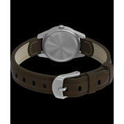 Timex Women's Expedition Metal Field Mini 26mm Watch – Silver-Tone Case Cream Dial with Black & Brown Fabric & Leather Strap