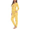 thumbnail image 2 of Renewold Long Sleeve Pajamas for Women Set of 2 Pack Warmth Fall Clothing,Cheese Cartoon Mouse Trendy Crew Neck Sleepwear Tracksuit Shirt Pants with Pockets,Size S, 2 of 4