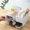 thumbnail image 2 of Organizador de Escritorio con 2 Cajones y 4 Compartimentos, Almacenamiento de Maquillaje de PláStico, Organizador de Tocador, Organizador de Escritorio, 2 of 5