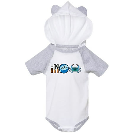 

Inktastic Eat Sleep Eat Crab Gift Baby Boy or Baby Girl Bodysuit
