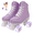 Purple Flash, variant on HENG Co. Adjustable Light Up Quad Roller Skates for Beginners - High-Top PU Leather Double-Row Wheels for Indoor Outdoor Use - Unisex Skates for Women, Men, Girls and Boys