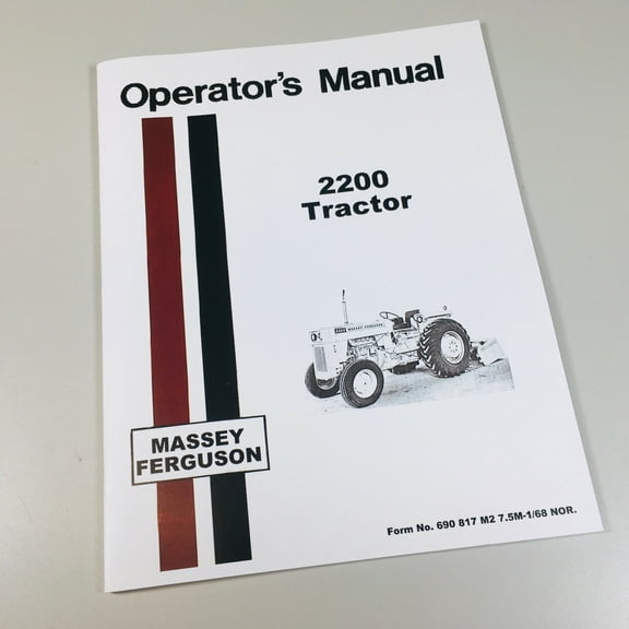 Massey Ferguson Mf 2200 Tractor Owners Operators Manual