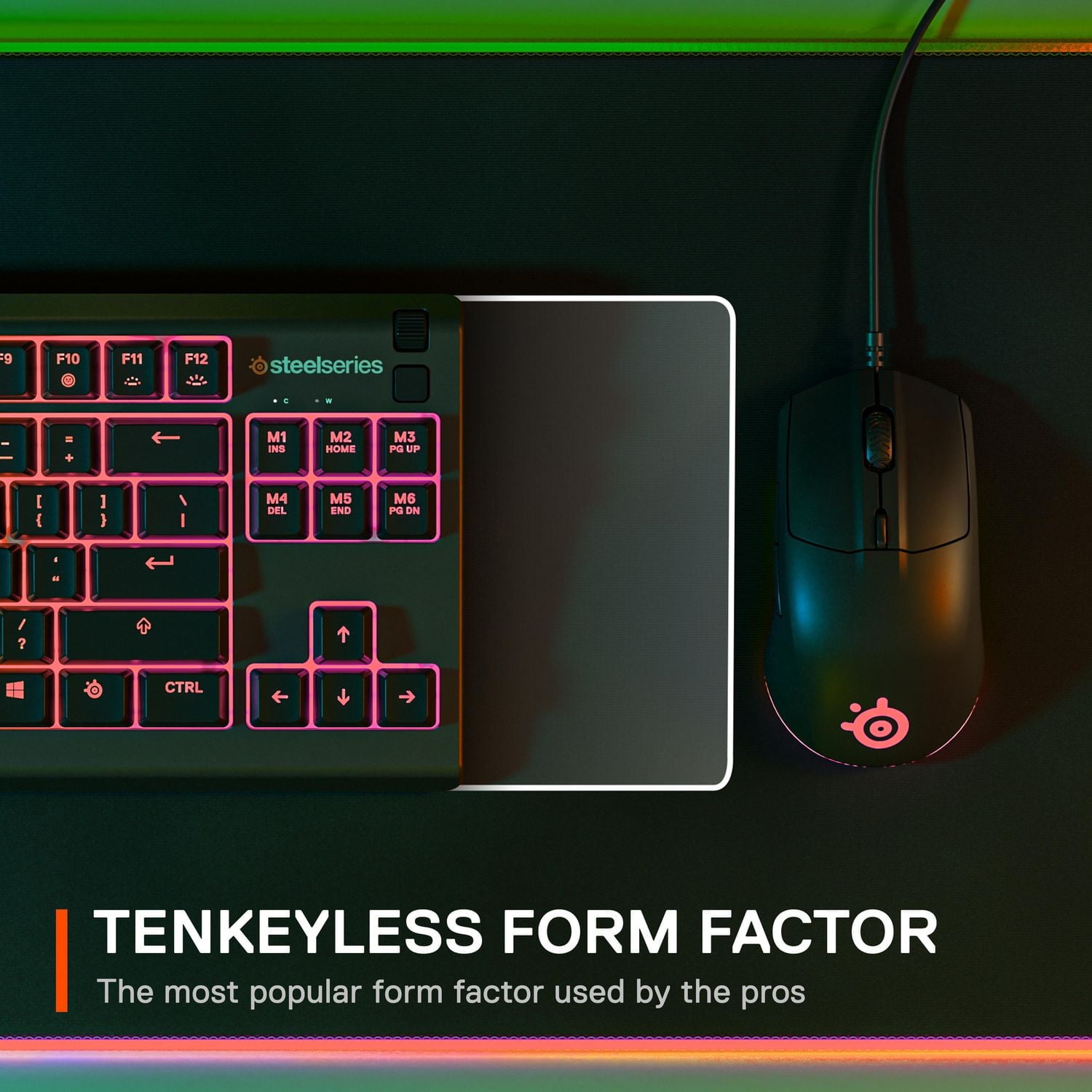 SteelSeries Apex 3 TKL Gaming Keyboard, Whisper Quiet & Water Resistant