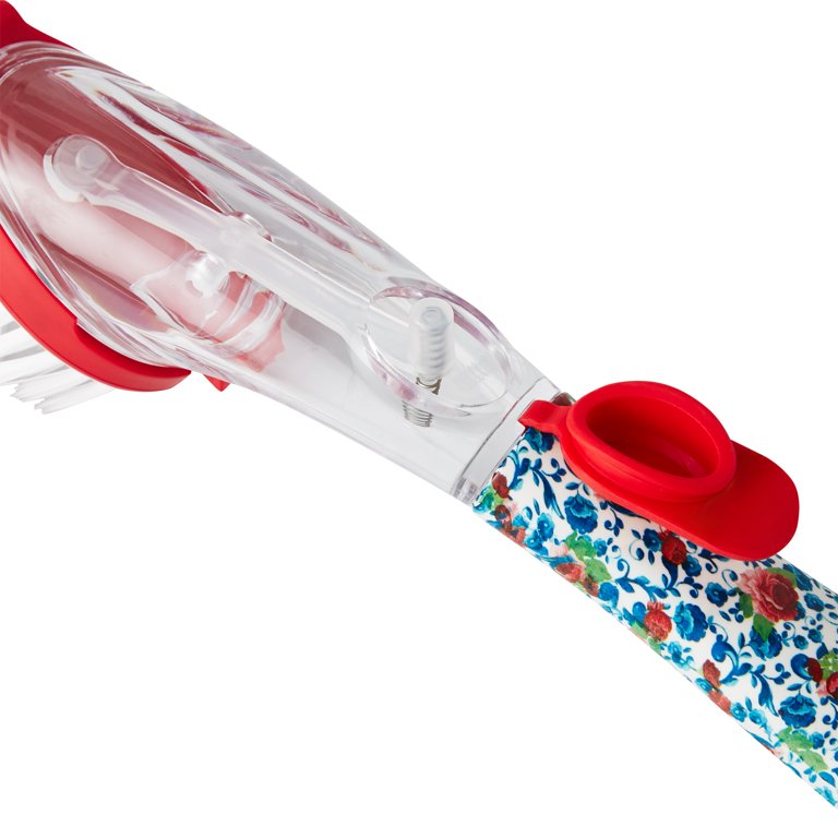 The Pioneer Woman 2-Piece Plastic Soap Dispensing Dish Wand and Palm Brush  Set, Heritage Floral 