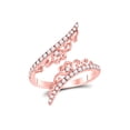 thumbnail image 2 of 14kt Rose Gold Womens Round Diamond Modern Bypasss Band Ring 1/3 Cttw, 2 of 2