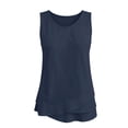 thumbnail image 6 of Tank Tops for Women Summer Flowy Cotton Linen Layered Hem Sleeveless Tops Dressy Casual Crewneck Tunic Blouses, 2026 New Limited-time Off, 6 of 6