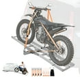 thumbnail image 1 of VEVOR Motorcycle Carrier, 400 lbs Capacity, Heavy Duty Aluminum Hitch Mount Rack with 73in Loading Ramp, Straps & Stabilizer, Scooter Dirt Bike Trailer Hauler, 1 of 9