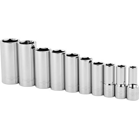 Stanley 10-Piece 3/8'' Deep Socket Set, SAE, 89-637